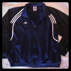 Adidas size XL black and blue zip up